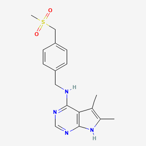 5,6-dimethyl-N-[[4-(methylsulfonylmethyl)phenyl]methyl]-7H-pyrrolo[2,3-d]pyrimidin-4-amine