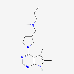 N-[[1-(5,6-dimethyl-7H-pyrrolo[2,3-d]pyrimidin-4-yl)pyrrolidin-3-yl]methyl]-N-methylpropan-1-amine