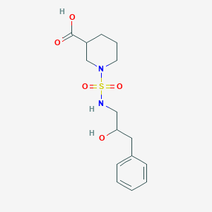 1-[(2-Hydroxy-3-phenylpropyl)sulfamoyl]piperidine-3-carboxylic acid