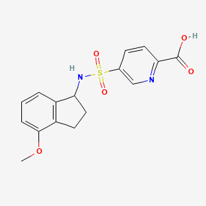 5-[(4-methoxy-2,3-dihydro-1H-inden-1-yl)sulfamoyl]pyridine-2-carboxylic acid