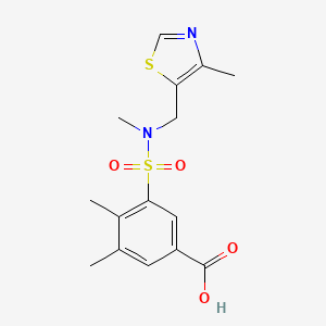 3,4-Dimethyl-5-[methyl-[(4-methyl-1,3-thiazol-5-yl)methyl]sulfamoyl]benzoic acid