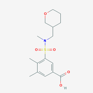 3,4-Dimethyl-5-[methyl(oxan-3-ylmethyl)sulfamoyl]benzoic acid