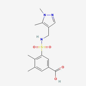 3-[(1,5-Dimethylpyrazol-4-yl)methylsulfamoyl]-4,5-dimethylbenzoic acid