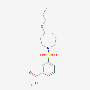 molecular formula C16H23NO5S B7245457 3-(4-Propoxyazepan-1-yl)sulfonylbenzoic acid 