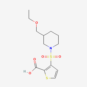 3-[3-(Ethoxymethyl)piperidin-1-yl]sulfonylthiophene-2-carboxylic acid