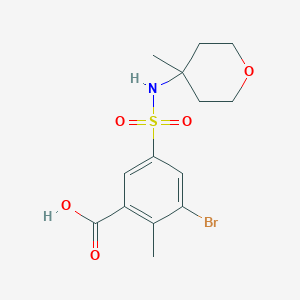 3-Bromo-2-methyl-5-[(4-methyloxan-4-yl)sulfamoyl]benzoic acid