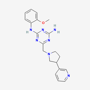 2-N-(2-methoxyphenyl)-6-[(3-pyridin-3-ylpyrrolidin-1-yl)methyl]-1,3,5-triazine-2,4-diamine