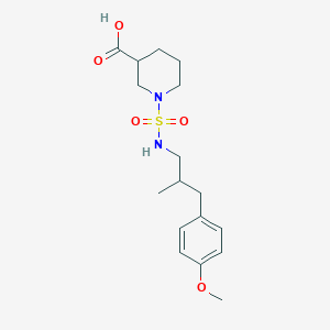 molecular formula C17H26N2O5S B7245525 1-[[3-(4-Methoxyphenyl)-2-methylpropyl]sulfamoyl]piperidine-3-carboxylic acid 