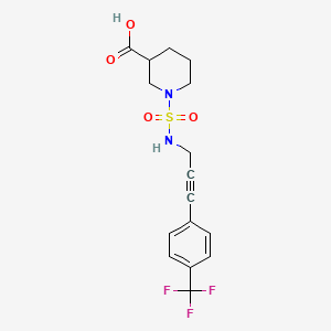 1-[3-[4-(Trifluoromethyl)phenyl]prop-2-ynylsulfamoyl]piperidine-3-carboxylic acid