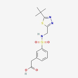 2-[3-[(5-Tert-butyl-1,3,4-thiadiazol-2-yl)methylsulfamoyl]phenyl]acetic acid