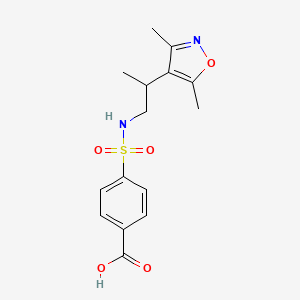 4-[2-(3,5-Dimethyl-1,2-oxazol-4-yl)propylsulfamoyl]benzoic acid