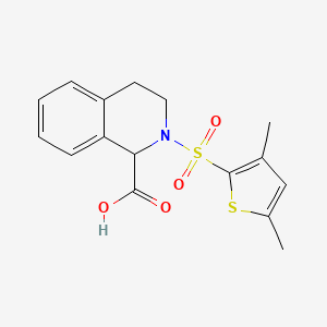 molecular formula C16H17NO4S2 B7245571 2-(3,5-dimethylthiophen-2-yl)sulfonyl-3,4-dihydro-1H-isoquinoline-1-carboxylic acid 