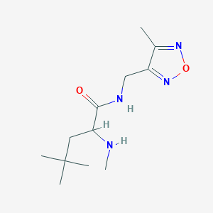 molecular formula C12H22N4O2 B7245577 4,4-dimethyl-2-(methylamino)-N-[(4-methyl-1,2,5-oxadiazol-3-yl)methyl]pentanamide 