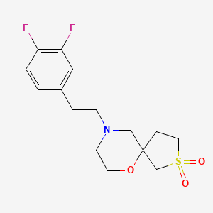 molecular formula C15H19F2NO3S B7245596 9-[2-(3,4-Difluorophenyl)ethyl]-6-oxa-2lambda6-thia-9-azaspiro[4.5]decane 2,2-dioxide 