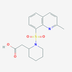 molecular formula C17H20N2O4S B7245599 2-[1-(2-Methylquinolin-8-yl)sulfonylpiperidin-2-yl]acetic acid 