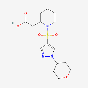 2-[1-[1-(Oxan-4-yl)pyrazol-4-yl]sulfonylpiperidin-2-yl]acetic acid