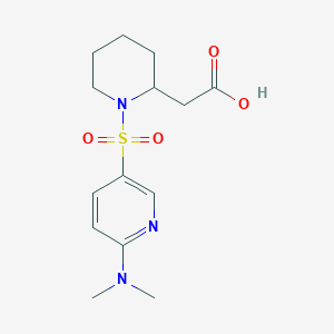 molecular formula C14H21N3O4S B7245617 2-[1-[6-(Dimethylamino)pyridin-3-yl]sulfonylpiperidin-2-yl]acetic acid 