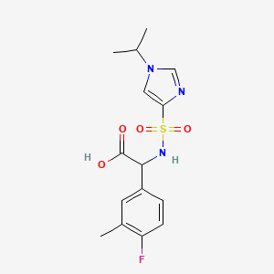 2-(4-Fluoro-3-methylphenyl)-2-[(1-propan-2-ylimidazol-4-yl)sulfonylamino]acetic acid