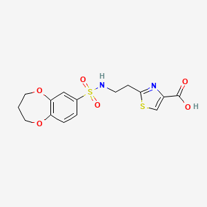 2-[2-(3,4-dihydro-2H-1,5-benzodioxepin-7-ylsulfonylamino)ethyl]-1,3-thiazole-4-carboxylic acid