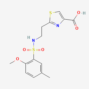 2-[2-[(2-Methoxy-5-methylphenyl)sulfonylamino]ethyl]-1,3-thiazole-4-carboxylic acid