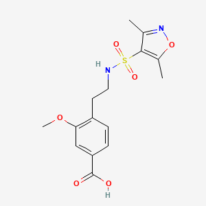 4-[2-[(3,5-Dimethyl-1,2-oxazol-4-yl)sulfonylamino]ethyl]-3-methoxybenzoic acid