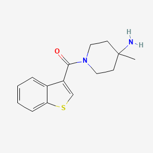 molecular formula C15H18N2OS B7245769 (4-Amino-4-methylpiperidin-1-yl)-(1-benzothiophen-3-yl)methanone 