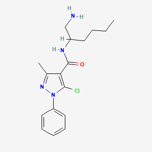 molecular formula C17H23ClN4O B7245781 N-(1-aminohexan-2-yl)-5-chloro-3-methyl-1-phenylpyrazole-4-carboxamide 