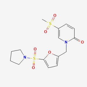 5-Methylsulfonyl-1-[(5-pyrrolidin-1-ylsulfonylfuran-2-yl)methyl]pyridin-2-one