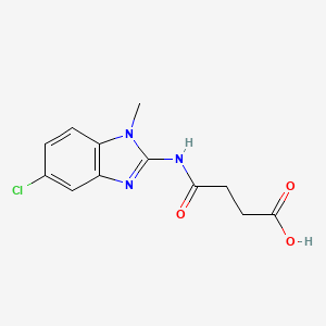 molecular formula C12H12ClN3O3 B7245823 4-[(5-Chloro-1-methylbenzimidazol-2-yl)amino]-4-oxobutanoic acid 