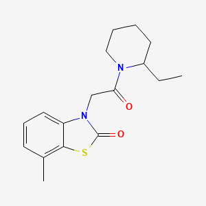 molecular formula C17H22N2O2S B7245840 3-[2-(2-Ethylpiperidin-1-yl)-2-oxoethyl]-7-methyl-1,3-benzothiazol-2-one 