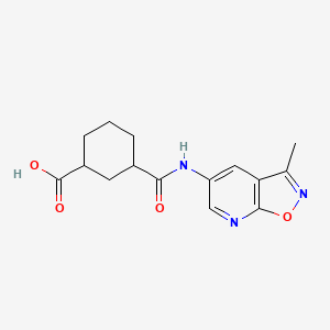 molecular formula C15H17N3O4 B7245845 3-[(3-Methyl-[1,2]oxazolo[5,4-b]pyridin-5-yl)carbamoyl]cyclohexane-1-carboxylic acid 