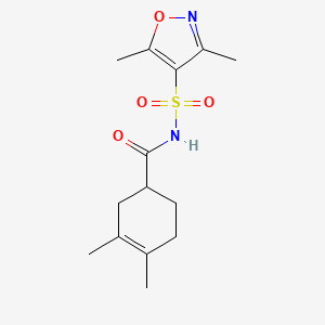 N-[(3,5-dimethyl-1,2-oxazol-4-yl)sulfonyl]-3,4-dimethylcyclohex-3-ene-1-carboxamide