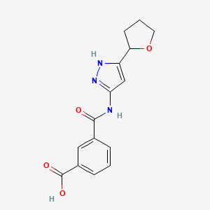 3-[[5-(oxolan-2-yl)-1H-pyrazol-3-yl]carbamoyl]benzoic acid