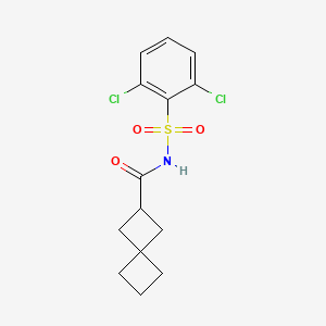 molecular formula C14H15Cl2NO3S B7245919 N-(2,6-dichlorophenyl)sulfonylspiro[3.3]heptane-2-carboxamide 