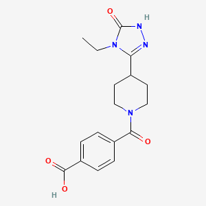 4-[4-(4-ethyl-5-oxo-1H-1,2,4-triazol-3-yl)piperidine-1-carbonyl]benzoic acid