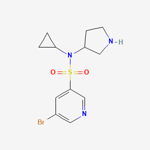 molecular formula C12H16BrN3O2S B7245999 5-bromo-N-cyclopropyl-N-pyrrolidin-3-ylpyridine-3-sulfonamide 