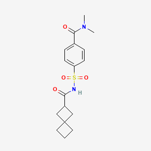 molecular formula C17H22N2O4S B7246005 N-[4-(dimethylcarbamoyl)phenyl]sulfonylspiro[3.3]heptane-2-carboxamide 