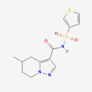 molecular formula C13H15N3O3S2 B7246012 5-methyl-N-thiophen-3-ylsulfonyl-4,5,6,7-tetrahydropyrazolo[1,5-a]pyridine-3-carboxamide 