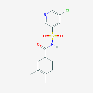 molecular formula C14H17ClN2O3S B7246018 N-(5-chloropyridin-3-yl)sulfonyl-3,4-dimethylcyclohex-3-ene-1-carboxamide 