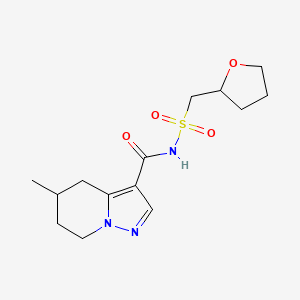 5-methyl-N-(oxolan-2-ylmethylsulfonyl)-4,5,6,7-tetrahydropyrazolo[1,5-a]pyridine-3-carboxamide