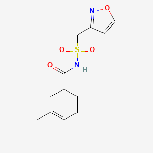 molecular formula C13H18N2O4S B7246032 3,4-dimethyl-N-(1,2-oxazol-3-ylmethylsulfonyl)cyclohex-3-ene-1-carboxamide 