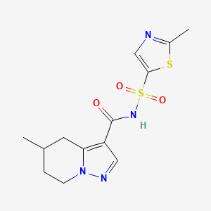 5-methyl-N-[(2-methyl-1,3-thiazol-5-yl)sulfonyl]-4,5,6,7-tetrahydropyrazolo[1,5-a]pyridine-3-carboxamide