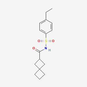 molecular formula C16H21NO3S B7246040 N-(4-ethylphenyl)sulfonylspiro[3.3]heptane-2-carboxamide 