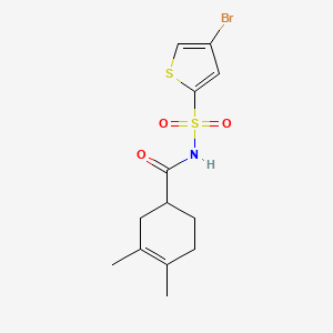 molecular formula C13H16BrNO3S2 B7246060 N-(4-bromothiophen-2-yl)sulfonyl-3,4-dimethylcyclohex-3-ene-1-carboxamide 