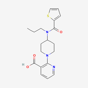 molecular formula C19H23N3O3S B7246135 2-[4-[Propyl(thiophene-2-carbonyl)amino]piperidin-1-yl]pyridine-3-carboxylic acid 