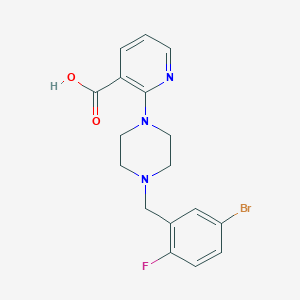 2-[4-[(5-Bromo-2-fluorophenyl)methyl]piperazin-1-yl]pyridine-3-carboxylic acid