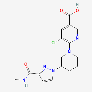 5-Chloro-6-[3-[3-(methylcarbamoyl)pyrazol-1-yl]piperidin-1-yl]pyridine-3-carboxylic acid