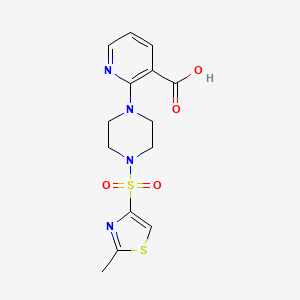 2-[4-[(2-Methyl-1,3-thiazol-4-yl)sulfonyl]piperazin-1-yl]pyridine-3-carboxylic acid