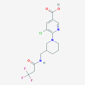 5-Chloro-6-[3-[(3,3,3-trifluoropropanoylamino)methyl]piperidin-1-yl]pyridine-3-carboxylic acid