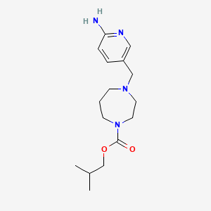 molecular formula C16H26N4O2 B7246176 2-Methylpropyl 4-[(6-aminopyridin-3-yl)methyl]-1,4-diazepane-1-carboxylate 